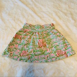 Lilly Pulitzer 2 Cotton Skort Green Pink stretch